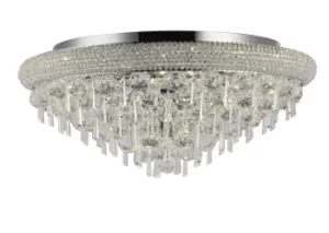 Image of Alexandra Flush Ceiling 9 Light Polished Chrome, Crystal