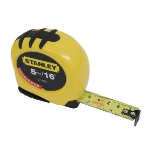 Image of Stanley Tools Leverlock Tape 5m/16ft (Width 19mm)