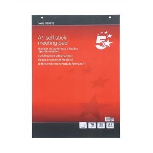 Image of 5 Star Office A1 Flipchart Pad Self adhesive 30 Sheets Pack of 2