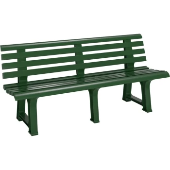 Image of Garden Bench Orchidea 2 - 3 Seater 145cm Plastic Patio Benches Outdoor Furniture Grey Green White Lightweight Durable Ergonomic Backrest Terrace