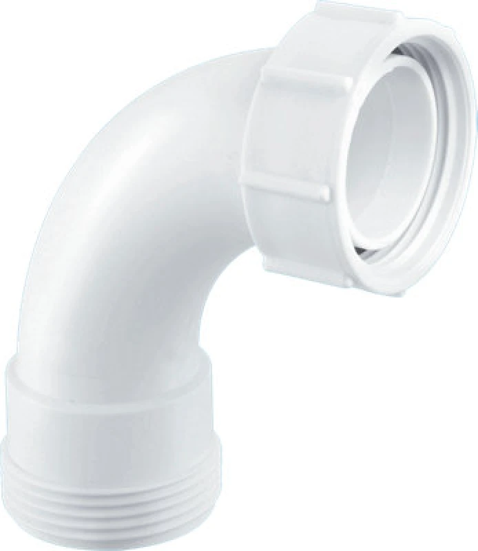 Image of Mcalpine S1 1" 90Degree Bend - Bsp Male Thread X Bsp Coupling Nut