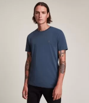 Image of AllSaints Mens Tonic Crew T-Shirt, Immersive Blue, Size: M