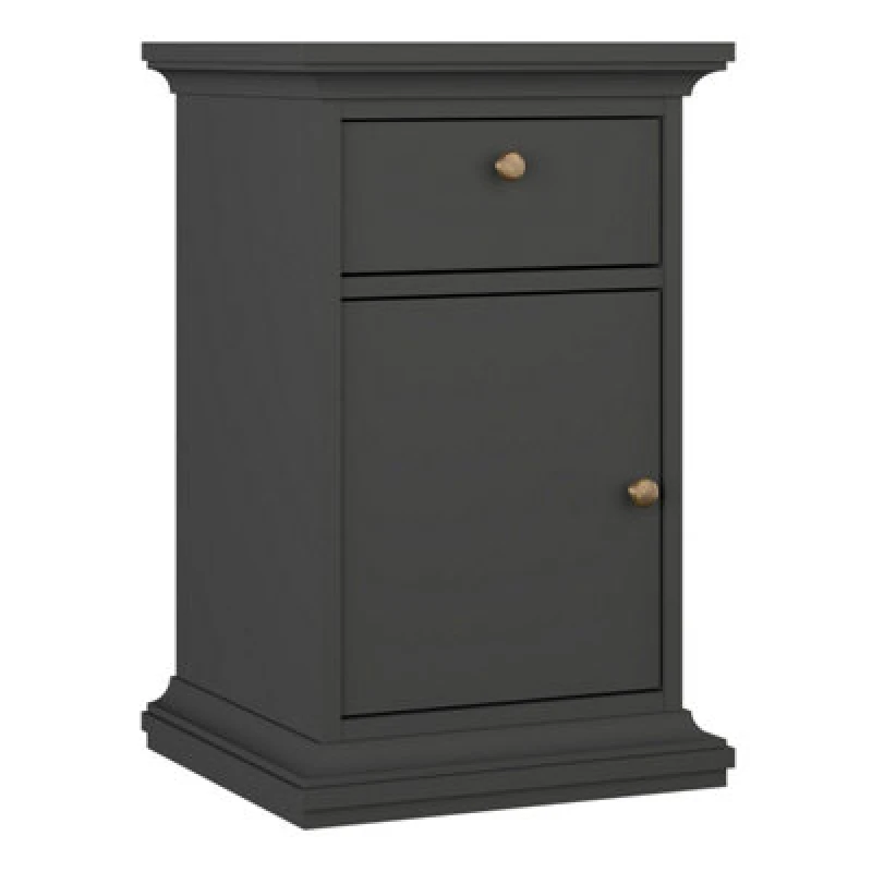 Image of Furniture To Go Paris Nightstand 1 Door + 1 Drawer In Matt Grey