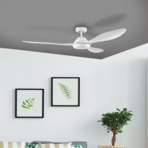 Image of Eglo White Modern Ceiling Fan With LED Light