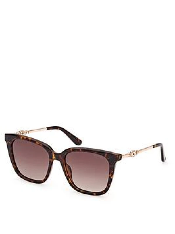 Image of Guess Dark Havana Square Sunglasses Brown VUV0L Female