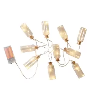 Image of Village At Home 10 LED Glass Bottle String Light- Rose Gold