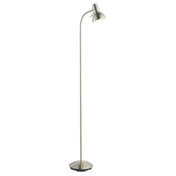 Image of Endon Amalfi - LED 1 Light Floor Lamp Satin Nickel, Gloss White Paint, GU10