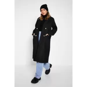 Image of I Saw It First Brushed Wool Effect Formal Coat - Black