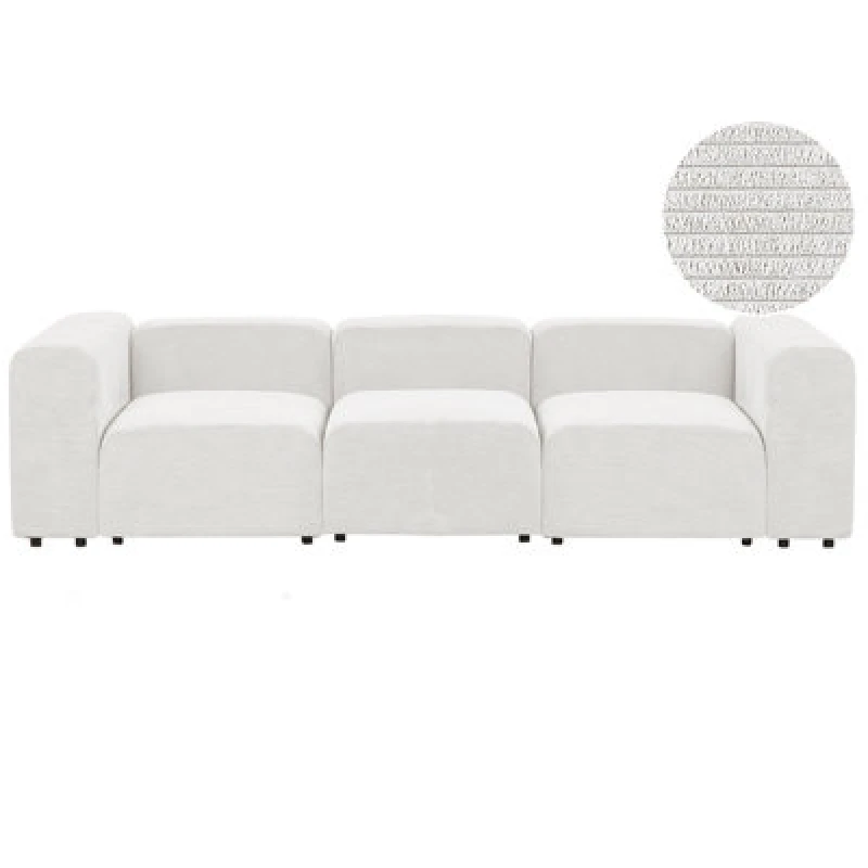 Image of Beliani Modular Sofa 3 Seater Falsterbo Corduroy Off-White