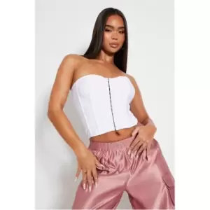 Image of I Saw It First Bandage Front Seam Detail Bandeau Corset - White