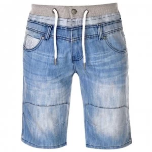 Image of No Fear Double Waist Shorts Mens - Light Wash