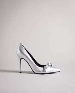 Image of Leather Bow 100mm Court Shoe