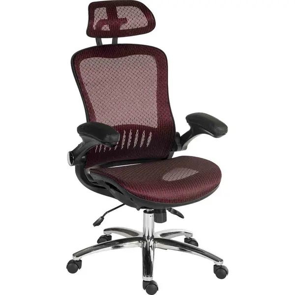Image of Teknik Harmony High Back Executive Mesh Office Chair With Height Adjustable Arms Red - 6956RED