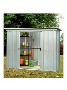 Image of Yardmaster 7.8 X 3.9ft Double Door Metal Pent Roof Shed With Floor Frame