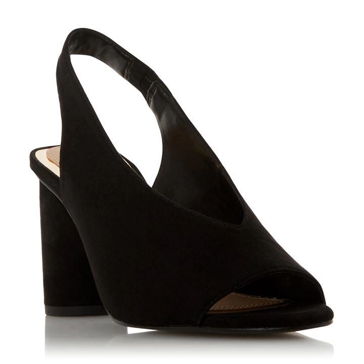 Image of Head Over Heels by Dune Black 'Jae' High Block Heel Slingbacks - 3