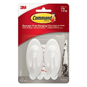 Image of Command Terrace Hooks Quartz Pack of 2