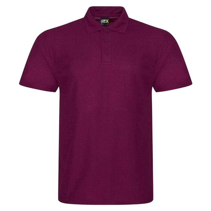 Image of PRORTX PRORTX Men Pro Polyester Polo Shirt in Burgundy Size: Small Burgundy S Male 5057819557435