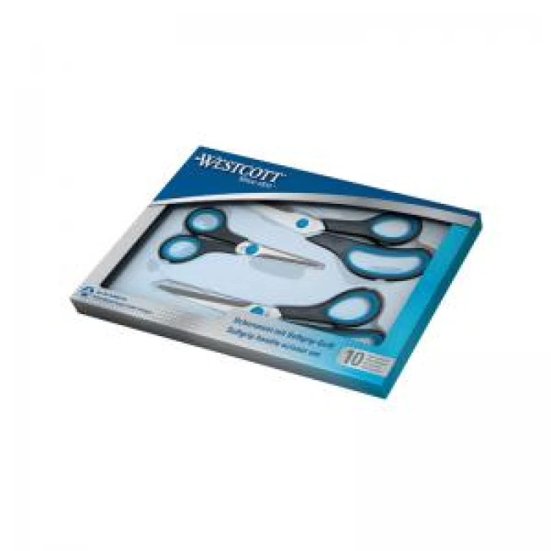 Image of Westcott Easy Grip Scissor Set Black/Blue 130/200/255mm (3 Pack) N-90027 00