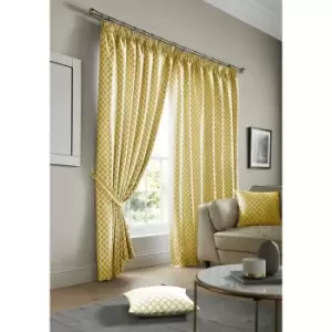 Image of Cotswold Curtains Pencil Pleat Tape Top Fully Lined Ochre 46x72 - Ochre - Alan Symonds