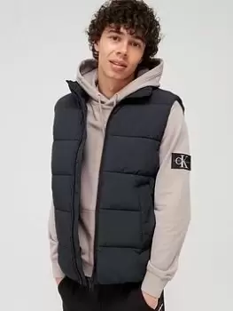 Image of Calvin Klein Crinkle Nylon Padded Gilet - Black Size M Men