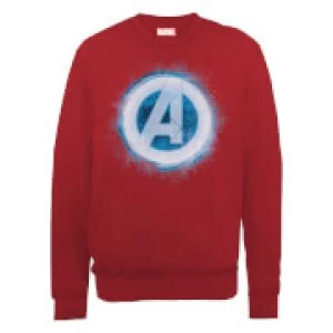 Image of Marvel Avengers Assemble Glowing Logo Sweatshirt - Red - M