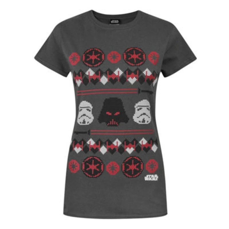 Image of (X-Large) Star Wars Short Sleeved T-Shirt (Womens Grey)