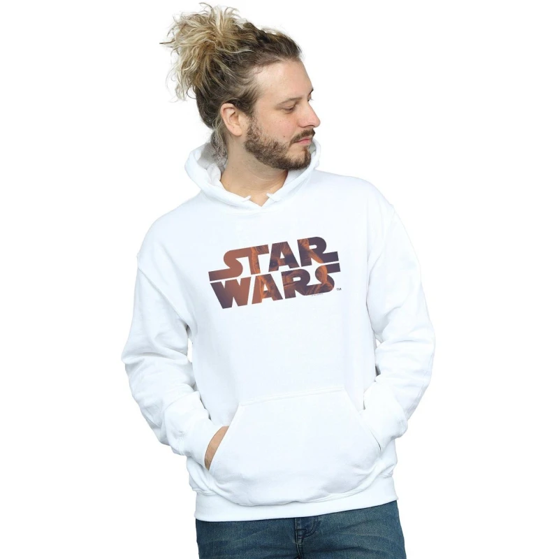 Image of Star Wars Star Wars Men Chewbacca Logo Hoodie in White Size: Small White S Male 5059308910455