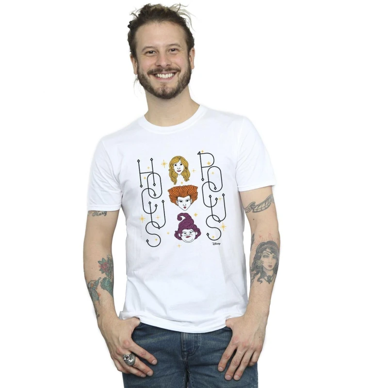 Image of Disney Men Hocus Pocus Faces T-Shirt in White Size: Small White S Male 5063283801578