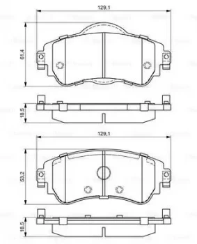 Image of Bosch 0986494690 Brake Pad Set BP1685 Disc Brake Front Axle