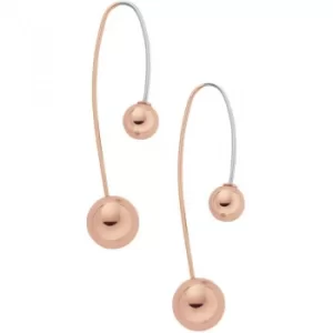 Image of Ladies Skagen Two-Tone Steel and Rose Plate Elin Earrings