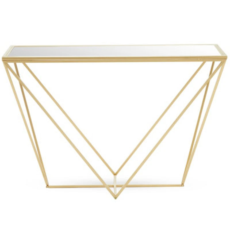 Image of Premier Housewares Farran Gold Finish Round Console Table Gold
