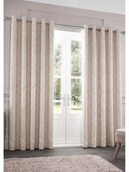Image of Catherine Lansfield Myles Jacquard Eyelet Curtains