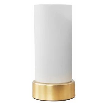 Image of Minisun - Matt Gold Touch Table Lamp With Glass Shade - No Bulb