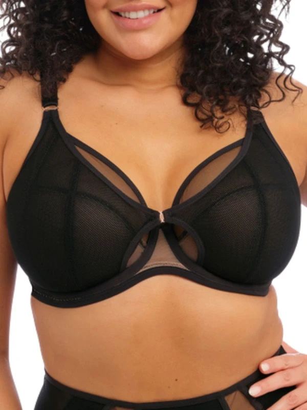 Image of Elomi Womens underwired plunge bra Elomi Kintai Noir Female 90J
