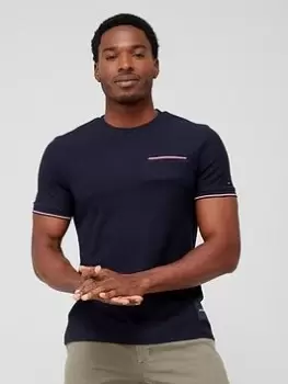 Image of Tommy Hilfiger Honey Comb Pocket Tee - Navy, Blue, Size S, Men