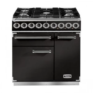 Image of Falcon F900DXDFBLCM 77060 90cm Deluxe Dual Fuel Range Cooker - Black