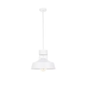 Image of Titanium Dome Pendant Ceiling Light White, 34cm, 1x E27