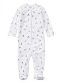 Image of Ralph Lauren Baby Girls Classic Bear Print All In One - White, Size 9 Months