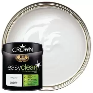 Image of Crown Easyclean Matt Emulsion Paint - Chalk White - 2.5L