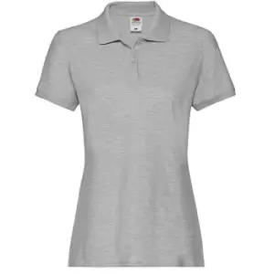 Image of Fruit of the Loom Womens/Ladies Premium Cotton Pique Lady Fit Polo Shirt (L) (Athletic Heather)