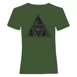 Image of Nintendo Unisex Adult Triforce Legend Of Zelda T-Shirt (XXL) (Green)