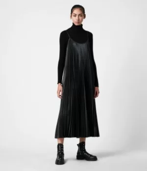 Image of AllSaints Womens Alexis 2-In-1 Dress, Black, Size: S