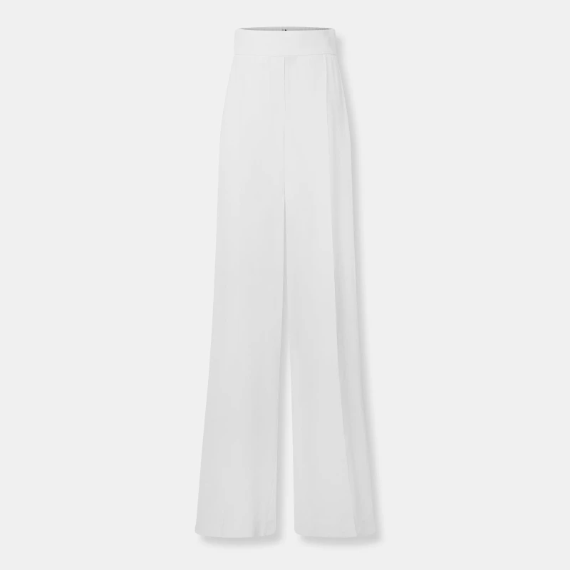 Image of Boss Womens Tezuki Wide Leg Trousers Open White female 6 (XS)