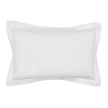 Image of Sanderson Cantaloupe Embroidered Oxford Pillowcase - IVORY