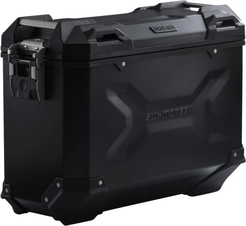 Image of ALK.00.733.11000L/B - SW Motech TRAX Adventure Hard Pannier Case For Voge Adventure 650 DSX 2021-2024 Left - Black Anodized/Black/Powder-Coated ALK.00