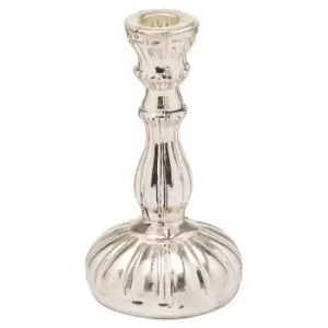 Image of 17cm Silver Foil Effect Dinner Candle Holder