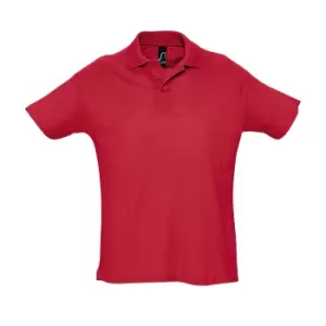 Image of SOLS Mens Summer II Pique Short Sleeve Polo Shirt (M) (Red)