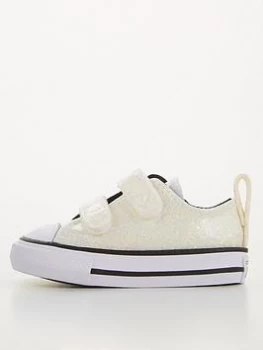 Image of Converse Chuck Taylor All Star 2v Winter Glitter Plimsolls - Silver/Black/White, Size 5