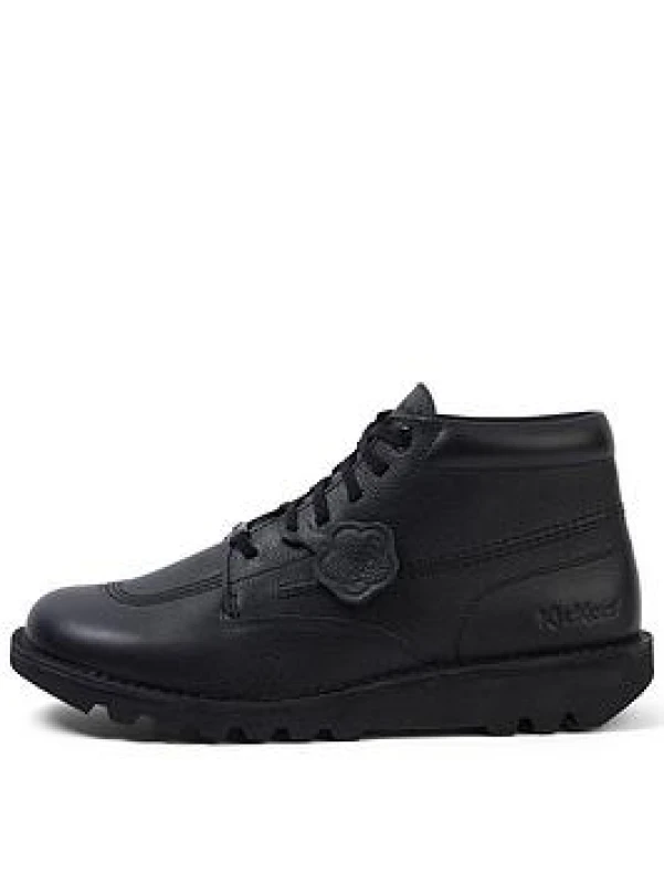 Image of Kickers Kickers Kick Hi Tumble Lace Up Shoe Black Male 10 LP62901