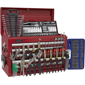 Image of Sealey Superline Pro 5 Drawer Tool Chest + 138 Piece Tool Kit Red